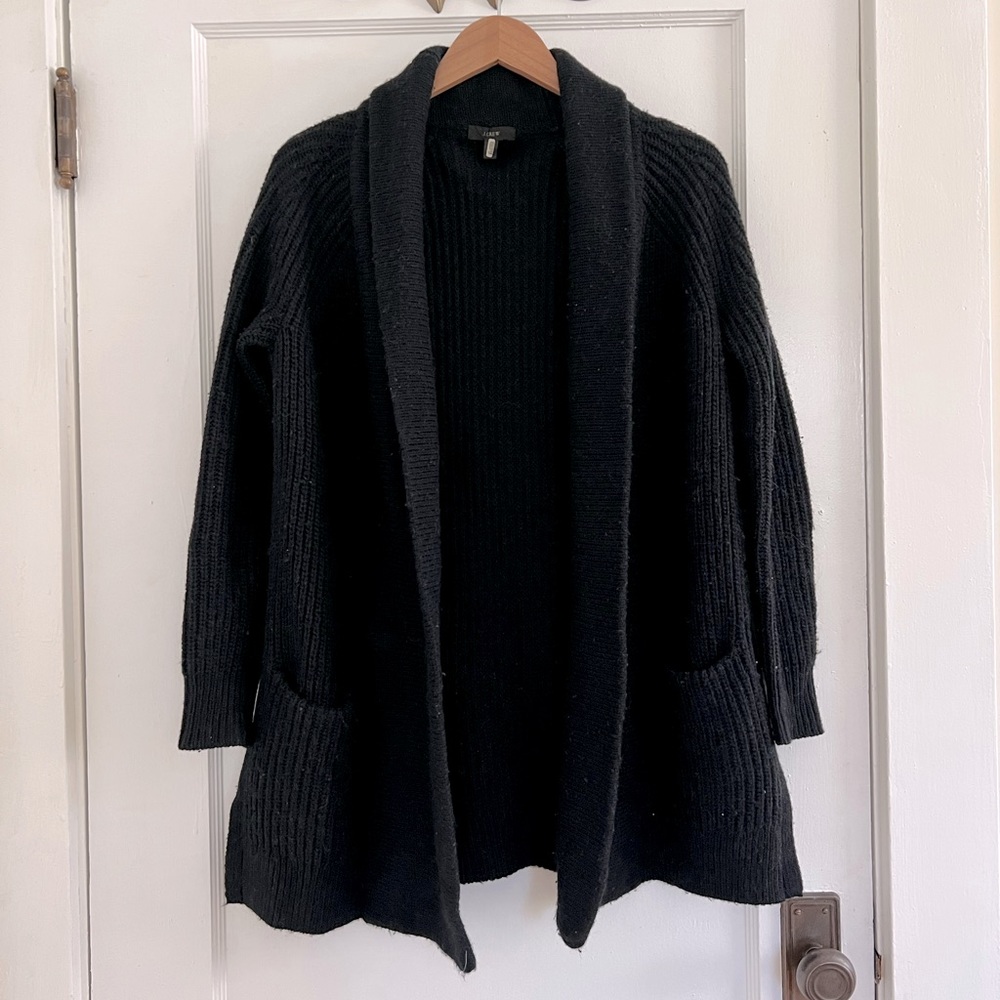 J Crew Wool/Alpaca Open-Front Shawl Cardigan